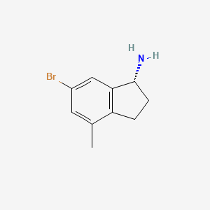 molecular formula C10H12BrN B13049944 (R)-6-Bromo-4-methyl-2,3-dihydro-1H-inden-1-amine 