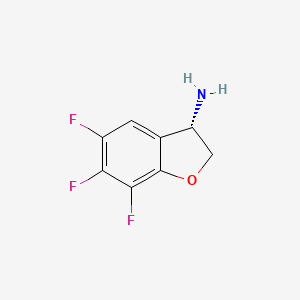 molecular formula C8H6F3NO B13049961 (3S)-5,6,7-Trifluoro-2,3-dihydrobenzo[B]furan-3-ylamine 