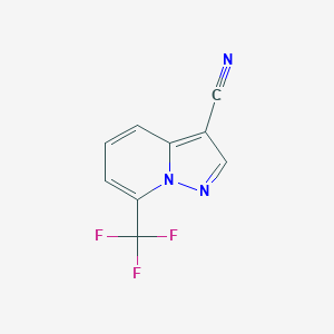 molecular formula C9H4F3N3 B13049969 7-(Trifluoromethyl)pyrazolo[1,5-A]pyridine-3-carbonitrile 