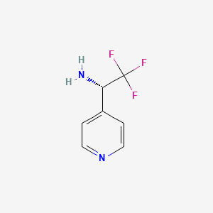 molecular formula C7H7F3N2 B13049974 (S)-2,2,2-Trifluoro-1-(pyridin-4-YL)ethan-1-amine 