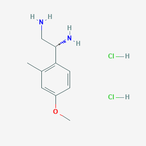 molecular formula C10H18Cl2N2O B13049982 (1R)-1-(4-Methoxy-2-methylphenyl)ethane-1,2-diamine 2hcl 