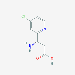 molecular formula C8H9ClN2O2 B13049987 (3S)-3-Amino-3-(4-chloropyridin-2-YL)propanoic acid 