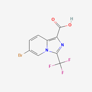 molecular formula C9H4BrF3N2O2 B13049991 6-Bromo-3-(trifluoromethyl)imidazo[1,5-A]pyridine-1-carboxylic acid 