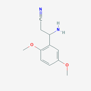 molecular formula C11H14N2O2 B13050066 3-Amino-3-(2,5-dimethoxyphenyl)propanenitrile 