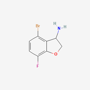 molecular formula C8H7BrFNO B13050081 4-Bromo-7-fluoro-2,3-dihydrobenzofuran-3-amine 