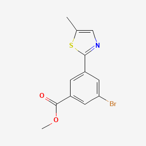 molecular formula C12H10BrNO2S B13050089 Methyl 3-bromo-5-(5-methylthiazol-2-YL)benzoate 