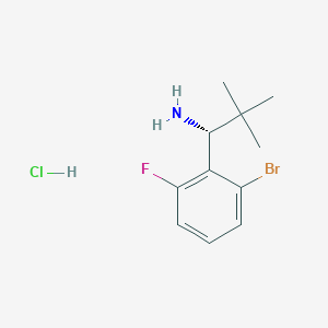 molecular formula C11H16BrClFN B13050092 (R)-1-(2-Bromo-6-fluorophenyl)-2,2-dimethylpropan-1-amine hcl 