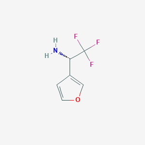 molecular formula C6H6F3NO B13050099 (1S)-2,2,2-Trifluoro-1-(3-furyl)ethylamine 