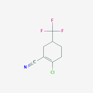 molecular formula C8H7ClF3N B13050132 2-Chloro-5-(trifluoromethyl)cyclohex-1-ene-1-carbonitrile CAS No. 2102410-42-2