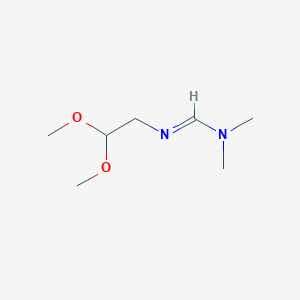 molecular formula C7H16N2O2 B13050142 (E)-N'-(2,2-Dimethoxyethyl)-N,N-dimethylmethenimidamide CAS No. 2055119-86-1