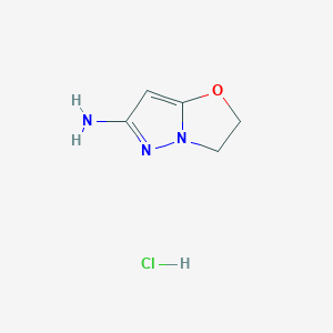 molecular formula C5H8ClN3O B13050177 2,3-Dihydropyrazolo[5,1-B]oxazol-6-amine hcl 