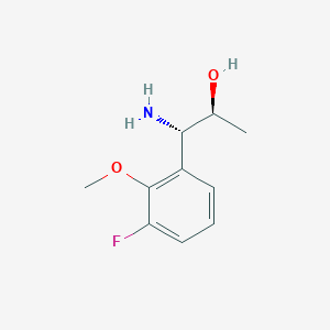 molecular formula C10H14FNO2 B13050193 (1S,2S)-1-amino-1-(3-fluoro-2-methoxyphenyl)propan-2-ol 