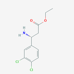 molecular formula C11H13Cl2NO2 B13050199 (R)-Ethyl 3-amino-3-(3,4-dichlorophenyl)propanoate 