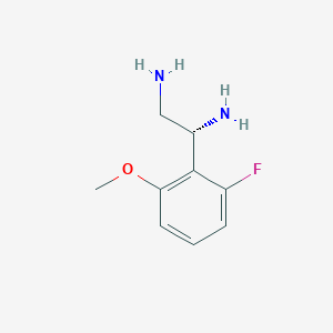 molecular formula C9H13FN2O B13050205 (1R)-1-(6-Fluoro-2-methoxyphenyl)ethane-1,2-diamine 