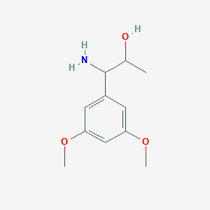 molecular formula C11H17NO3 B13050212 1-Amino-1-(3,5-dimethoxyphenyl)propan-2-OL 