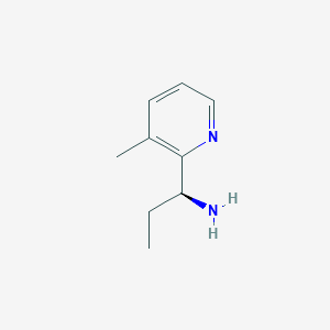 molecular formula C9H14N2 B13050226 (1S)-1-(3-Methyl(2-pyridyl))propylamine 