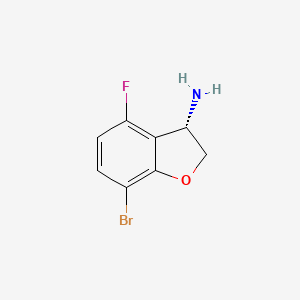 molecular formula C8H7BrFNO B13050282 (3S)-7-Bromo-4-fluoro-2,3-dihydrobenzo[B]furan-3-ylamine 