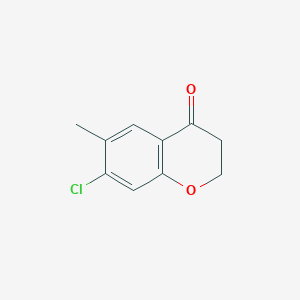 molecular formula C10H9ClO2 B13050337 7-Chloro-6-methylchroman-4-one 