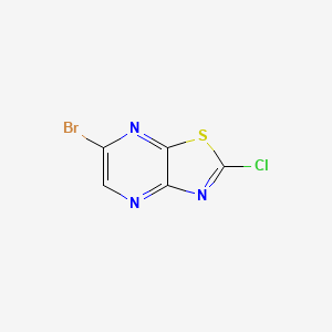 molecular formula C5HBrClN3S B13050339 6-Bromo-2-chlorothiazolo[4,5-B]pyrazine 