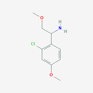 molecular formula C10H14ClNO2 B13050347 1-(2-Chloro-4-methoxyphenyl)-2-methoxyethan-1-amine 