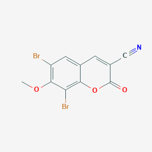 molecular formula C11H5Br2NO3 B13050395 6,8-Dibromo-7-methoxy-2-oxo-2H-chromene-3-carbonitrile 