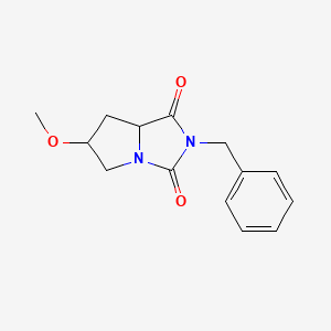 molecular formula C14H16N2O3 B13050399 2-Benzyl-6-methoxytetrahydro-1H-pyrrolo[1,2-C]imidazole-1,3(2H)-dione 