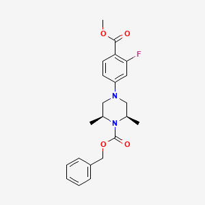 Benzyl (2S,6R)-4-(3-fluoro-4-(methoxycarbonyl)phenyl)-2,6-dimethylpiperazine-1-carboxylate