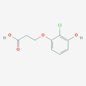 molecular formula C9H9ClO4 B13050470 3-(2-Chloro-3-hydroxyphenoxy)propanoic acid 