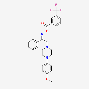 2-(4-(4-Methoxyphenyl)piperazin-1-yl)-1-phenylethan-1-oneO-(3-(trifluoromethyl)benzoyl)oxime