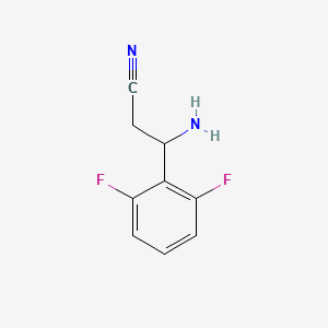 molecular formula C9H8F2N2 B13050492 3-Amino-3-(2,6-difluorophenyl)propanenitrile 