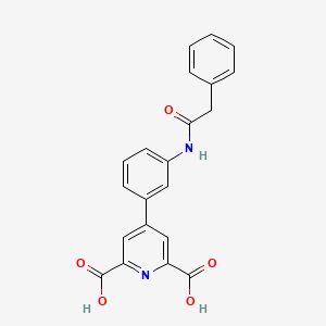 molecular formula C21H16N2O5 B13050498 4-(3-(2-Phenylacetamido)phenyl)pyridine-2,6-dicarboxylic acid 