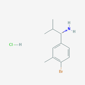 molecular formula C11H17BrClN B13050503 (S)-1-(4-Bromo-3-methylphenyl)-2-methylpropan-1-amine hcl CAS No. 2250243-70-8