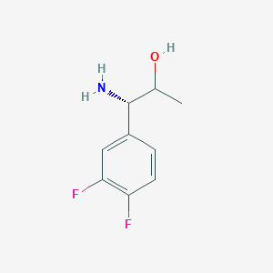 molecular formula C9H11F2NO B13050521 (1S)-1-Amino-1-(3,4-difluorophenyl)propan-2-OL 