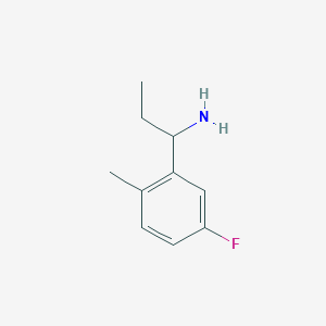 molecular formula C10H14FN B13050539 1-(5-Fluoro-2-methylphenyl)propan-1-amine 