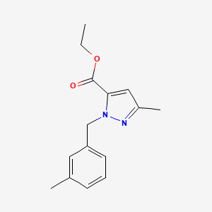 molecular formula C15H18N2O2 B13050540 ethyl 3-methyl-1-(3-methylbenzyl)-1H-pyrazole-5-carboxylate 