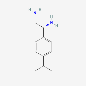 molecular formula C11H18N2 B13050562 (1R)-1-[4-(Methylethyl)phenyl]ethane-1,2-diamine 