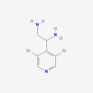 molecular formula C7H9Br2N3 B13050574 1-(3,5-Dibromopyridin-4-YL)ethane-1,2-diamine 