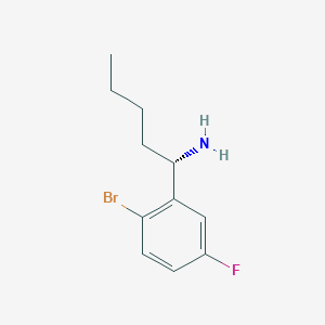 molecular formula C11H15BrFN B13050580 (S)-1-(2-Bromo-5-fluorophenyl)pentan-1-amine 