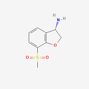 molecular formula C9H11NO3S B13050594 (3S)-7-(Methylsulfonyl)-2,3-dihydrobenzo[B]furan-3-ylamine 