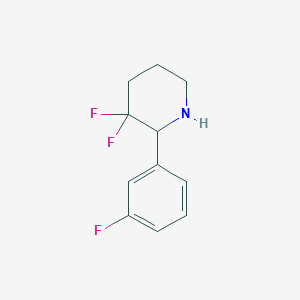 molecular formula C11H12F3N B13050602 3,3-Difluoro-2-(3-fluorophenyl)piperidine 