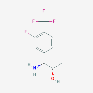 molecular formula C10H11F4NO B13050608 (1R,2S)-1-Amino-1-[3-fluoro-4-(trifluoromethyl)phenyl]propan-2-OL 