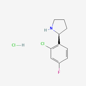 molecular formula C10H12Cl2FN B13050619 (S)-2-(2-Chloro-4-fluorophenyl)pyrrolidine hcl 