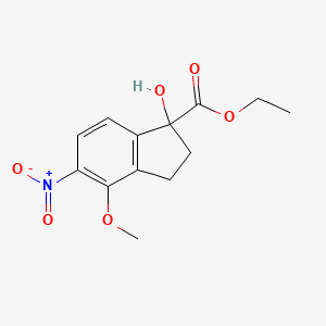 ethyl 1-hydroxy-4-methoxy-5-nitro-2,3-dihydro-1H-indene-1-carboxylate