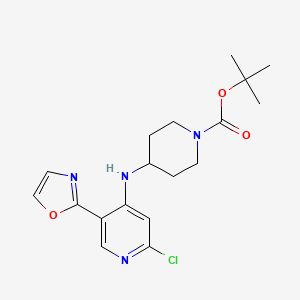 molecular formula C18H23ClN4O3 B13050635 Tert-butyl 4-((2-chloro-5-(oxazol-2-YL)pyridin-4-YL)amino)piperidine-1-carboxylate 