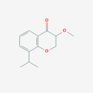 molecular formula C13H16O3 B13050684 3-Methoxy-8-(methylethyl)chroman-4-one 