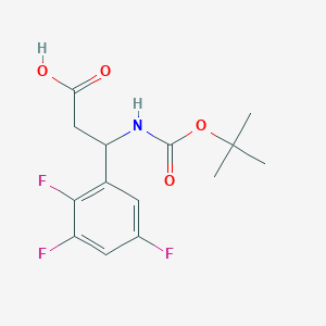 molecular formula C14H16F3NO4 B13050704 3-((Tert-butoxycarbonyl)amino)-3-(2,3,5-trifluorophenyl)propanoic acid 