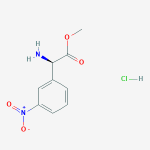 molecular formula C9H11ClN2O4 B13050748 methyl (2R)-2-amino-2-(3-nitrophenyl)acetate;hydrochloride 