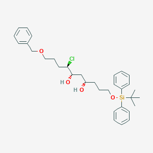 molecular formula C33H45ClO4Si B13050794 (4S,6S,7R)-10-(Benzyloxy)-1-((tert-butyldiphenylsilyl)oxy)-7-chlorodecane-4,6-diol 