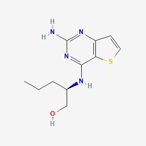 molecular formula C11H16N4OS B13050804 (R)-2-((2-Aminothieno[3,2-D]pyrimidin-4-YL)amino)pentan-1-OL 