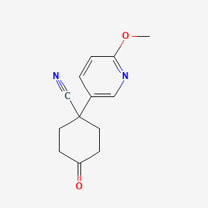 1-(6-Methoxypyridin-3-YL)-4-oxocyclohexane-1-carbonitrile